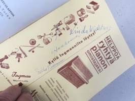 Turun Oopperayhdistys 1966 - Leevi Madetojan Pohjalaisia -käsiohjelma, yli 20 nimikirjoitusta mm. Matti Salminen, Aatos Pihlajamäki, Paavo Rautio, ym.