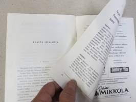 Turun Oopperayhdistys 1966-67 - Mozartin Ryöstö Seraljista -käsiohjelma, 6 kpl nimikirjoituksia Sylvelin Långholm, Aatos Pihlajamäki, Unto Rehvonen - "Mykkä neekeri"
