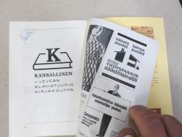 Turun Oopperayhdistys 1966-67 - Mozartin Ryöstö Seraljista -käsiohjelma, 6 kpl nimikirjoituksia Sylvelin Långholm, Aatos Pihlajamäki, Unto Rehvonen - "Mykkä neekeri"