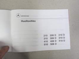 Mercedes-Benz jakeluautot 210, 310, 410, 510 / 208 D, 308 D, 408 D, 508 D / 210 D, 310 D, 410 D Huoltovihko, täysin käyttämätön, huollot, seurannat - tarrat tallella