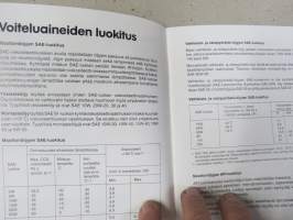 Mobil - Maatalouskoneiden oikea voitelu -opaskirja öljyjen / voiteluaineidenluokituksineen,  tuotetietoineen ym. teknistä tietoa sekä pakkaukset
