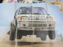 Peugeot 205 Turbo 16 Jyväskylän Suurajot reittikartta 1985 -Vauhdin Maailma juliste