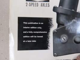 Eaton 2-Speed Axles Handbook Covering operation and maintenance of Air Shift 2-Speed Axles -kaksinopeuksisten paineilmakäyttöisten peränvaihtajien toiminta, huolto