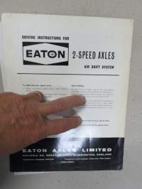 Eaton 2-Speed Axles Handbook Covering operation and maintenance of Air Shift 2-Speed Axles -kaksinopeuksisten paineilmakäyttöisten peränvaihtajien toiminta, huolto