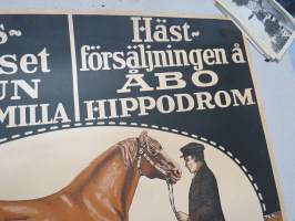Hevosmyyjäiset Turun Hippodromilla 1914-1915 -alkuperäinen juliste, Turun Kivipaino