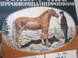 Hevosmyyjäiset Turun Hippodromilla 1914-1915 -alkuperäinen juliste, Turun Kivipaino