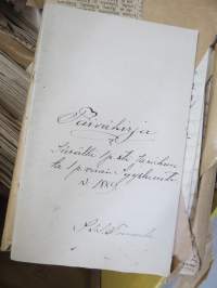 Pastori / kappalainen / vankilapappi K.S. Tommila - erä saarnoja, muistiinpanoja, kirjoitelmia ym. materiaalia noin 1895-1930 -laatikollinen (useita satoja kpl)...