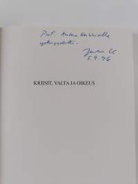 Kriisit, valta ja oikeus - näkökulmia oikeushistoriaan (signeerattu, tekijän omiste)