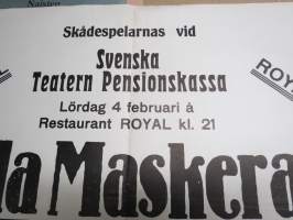Skådespelarna vid  Svenska Teatern Pensionskassa - Gala Maskerad -mainosjuliste 1939