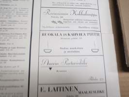 Rovaniemen muistilista - asemilla / kahviloissa / kauppaliikkeissä / julkisissa tiloissa esillä pidetty juliste mm. Rovaniemi - Petsamo linja-autovuorot, elokuvat ym
