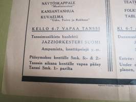 VPK Puistola (Helsinki) FBK Kesäjuhla / Sommarfest 1933 -mainosjuliste / ilmoitus
