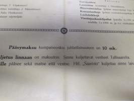 Kesäjuhla (Juhannusjuhla) Savonlinna 1939 -mainosjuliste / ilmoitus