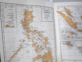 United Press UP War Map - Pacific Ocean - Japan / Hawaii / The World / Philippines... -sotatilannekartta, kartan avulla saattoi pysytellä perillä sotatilanteesta