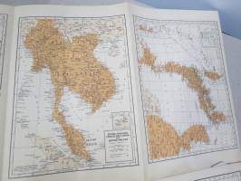 United Press UP War Map - Pacific Ocean - Japan / Hawaii / The World / Philippines... -sotatilannekartta, kartan avulla saattoi pysytellä perillä sotatilanteesta