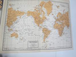 United Press UP War Map - Pacific Ocean - Japan / Hawaii / The World / Philippines... -sotatilannekartta, kartan avulla saattoi pysytellä perillä sotatilanteesta