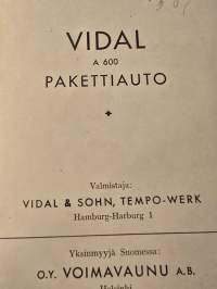 Vidal  A 600 pakettiauton ohjekirja.