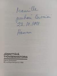 Jännittävä työväenhistoria : Hannu Soikkasen 60-vuotisjuhlakirja 4.8.1990 (signeerattu)