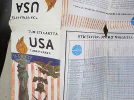 USA Turistikartta / Turistkarta - Pan American Airways Jet Clipper suora yhteys Helsingistä 1960 -kartta