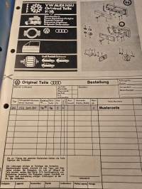 vw polo ja audi 50 varaosaluettelo 1976
