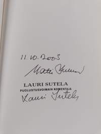 Lauri Sutela - puolustusvoimain komentaja (signeerattu, tekijän omiste)