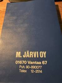 m. Järvi oy autotarvike- luettelo  1978