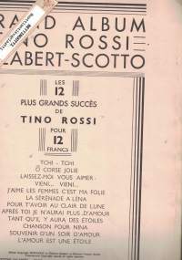 Grand Album Tino Rossi 12 Pièces Chant Piano 1936