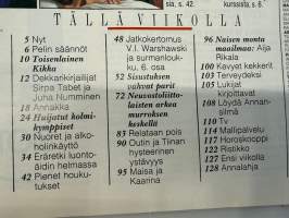 Anna 1991 nr 42, Kikka, Helge Herala ja Marja Korhonen, Anne Kukkohovi alusvaatekuvissa, sisustus, Outi Mäenpää ja Tiina Pirhonen