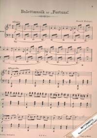 Balettmusik ur "Fortuna" Nyårs operett, arrangement för piano
