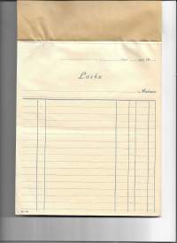 Laskulomakkeita 50 kpl nr 114  täysi käyttämätön lomakeviho n 1920-30 luvulta