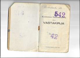 Kauhajoen  Meijeri   - meijerin vastakirja 1939-40