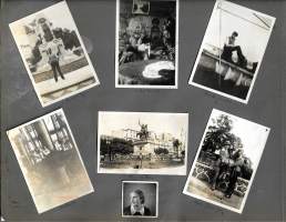 Rio de Janeiro, Indiska Sea, Santos, Kilelin kanava merimiehen elämää 1930 - luku valokuva 14 kpl albumin sivulla