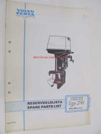 Volvo Penta Utombordsmotor / Outboard motor, typ 341, 60 hp, 600 cc, 3-cyl. Reservdelslista / Spare parts list -varaosaluettelo