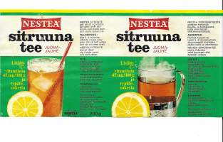 NESTEA sitruuna tee - tuote-etiketti 10x23 cm  ennen viivakoodia