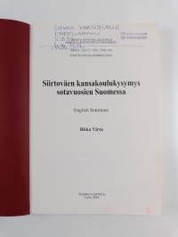 Siirtoväen kansakoulukysymys sotavuosien Suomessa (signeerattu, tekijän omiste)
