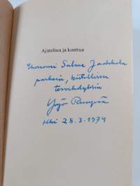 Ajateltua ja koettua (signeerattu, tekijän omiste)