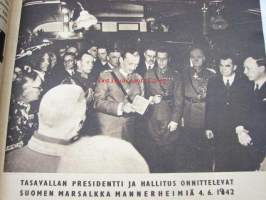 Suomen Kuvalehti 1942 nr 24 -kansikuvassa Mannerheim ja Hitler