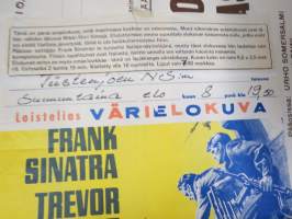 Kuoleman juna / Von Ryan´s Express, pääosissa Frank Sinatra, Trevor Howard, Raffaella Carra -elokuvajuliste, kiertueversio (Matti Piuhola)
