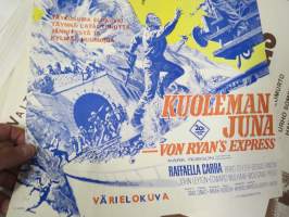 Kuoleman juna / Von Ryan´s Express, pääosissa Frank Sinatra, Trevor Howard, Raffaella Carra -elokuvajuliste, kiertueversio (Matti Piuhola)