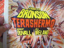 Teräshermo, pääosissa Charles Bronson, Robert Duvall, Jill Ireland -elokuvajuliste, kiertueversio (Matti Piuhola)