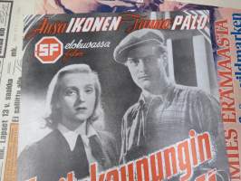 Laitakaupungin laulu, pääosissa Ansa Ikonen, Tauno Palo, Aku Korhonen, Mirjam Novero -elokuvajuliste, kiertueversio (N. Kulosen elokuvakiertue)