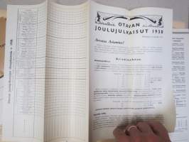 Otava - Parhaat joulujulkaisut 1938 -luettelo + tilausmateriaalia kirjoista ja painatteista