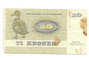 Tanska 10 Kroner 1972  seteli