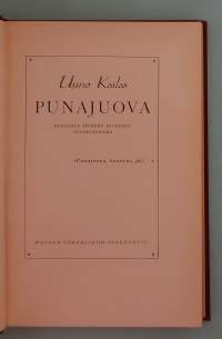 Punajuova - Kuoleman jälkeen julkaistu runokokoelma. (postyymit, klassikot, runous, 30-luku )
