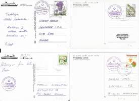 laivaleimalla varustettuja Amorella, , Isabella ja Rosella- postikortti laivapostikortti kulkenut   - laivaleima