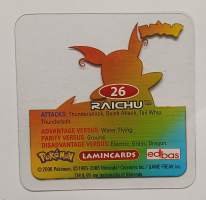Pokemon Edibas Lamincards #26 Raichu(English/2006)