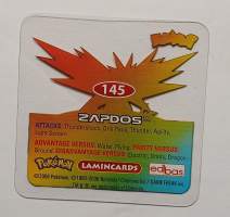 Edibas Pokemon lamincards 145 Zapdos