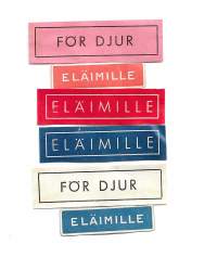 Eläimille- apteekkietiketti 1950-luku  6 kpl erä
