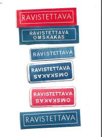 Ravistettava- apteekkietiketti 1950-luku  6 kpl erä