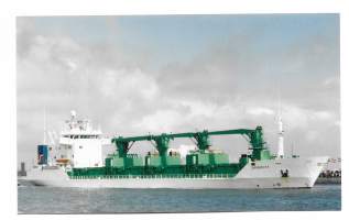 M/S Carmencita jäähdytysrahtialus eli reefer.   valokuva laivavalokuva 10x16 cm