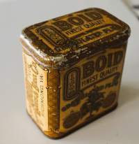 Q BOiD  LARUS &amp;; BRO CO RICHMOND USA  - tyhjä  tupakka-aski rasia peltiä  cm 9x9x5 cm
